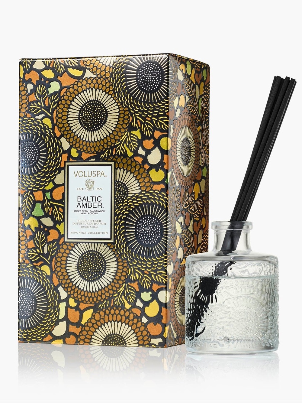 Voluspa Baltic Amber Reed Diffuser from the Japonica Collection F/S 3.4 Oz. NIB!